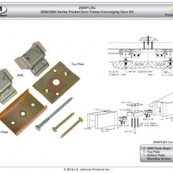 2050PLBG CONV PCKT DR KT 2000SER
FOR USE WITH 2000 SERIES POCKET
DOOR FRAMES.  Contains:  2 ea
2055 Track Stops, 1 ea Top
Plate, 1 ea Bottom Plate,
Mounting Screws
NSSBLT